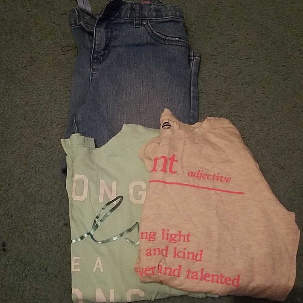 Jeans and long sleeve shirts